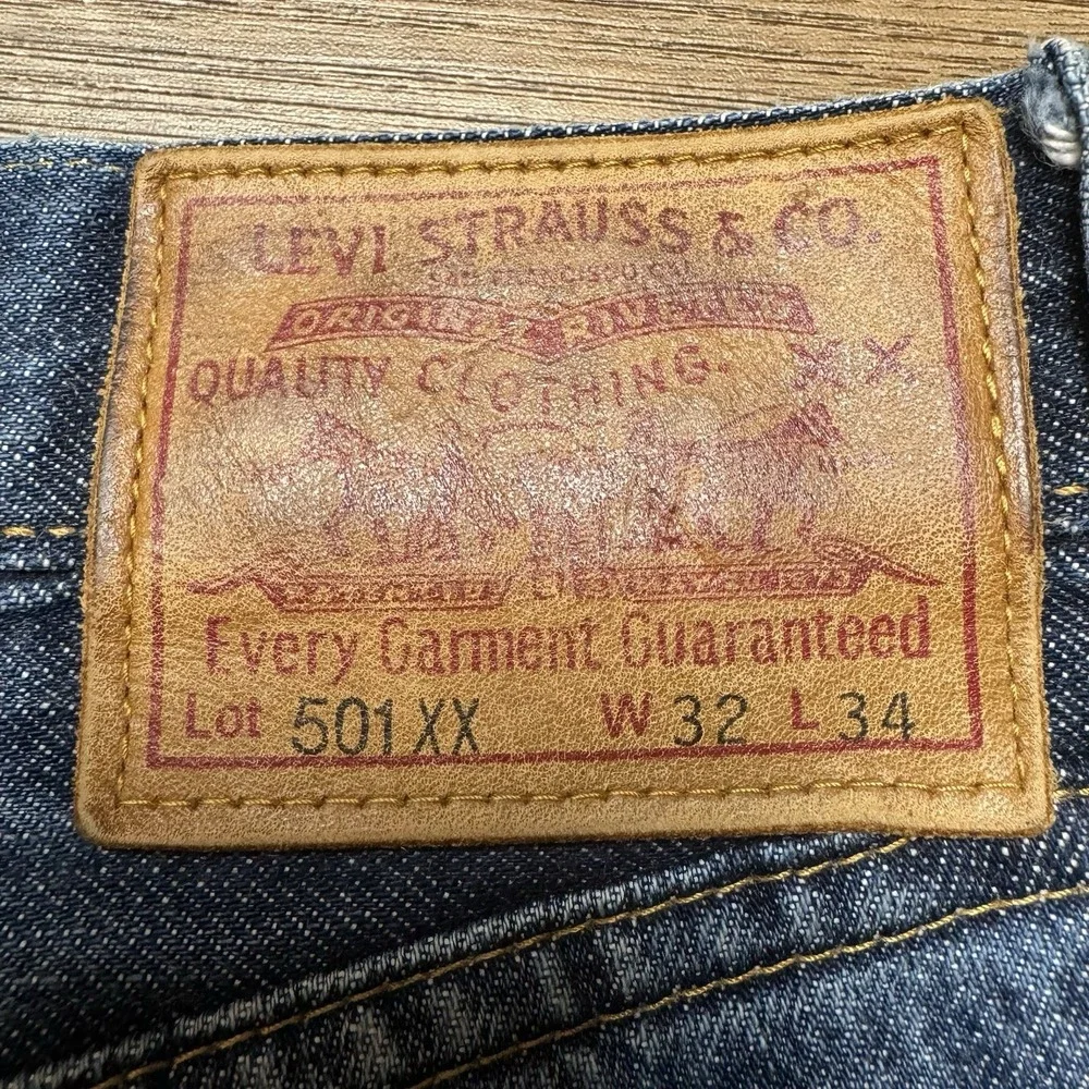 Levi's 501XX Jeans Mens 30x30 Blue Selvedge Patchwork Distressed LVC Big E Denim